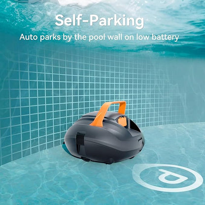 Upgrade Cordless Robotic Pool Vacuum for Above Ground Pool - Dual-Motor Automatic Pool Cleaner with 120Mins Runtime, Easy One-Button Operation for Flat In-Ground and Above Ground Pools