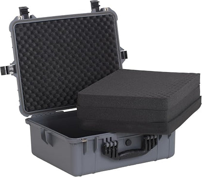 MEIJIA Portable All Weather Waterproof Protective Hard Case,Compact Camera Case with Customizable Fit Foam,Fit Use of Drones,Camera,Equipments,20.62 x16.85x8.11inches(Grey)