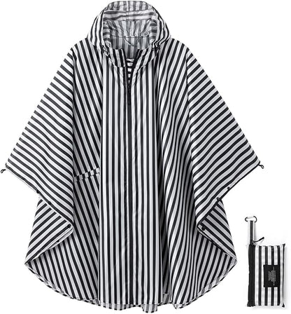Rain Poncho Jacket Coat Hooded Zipper Style for Women/Men/Adult with Pocket