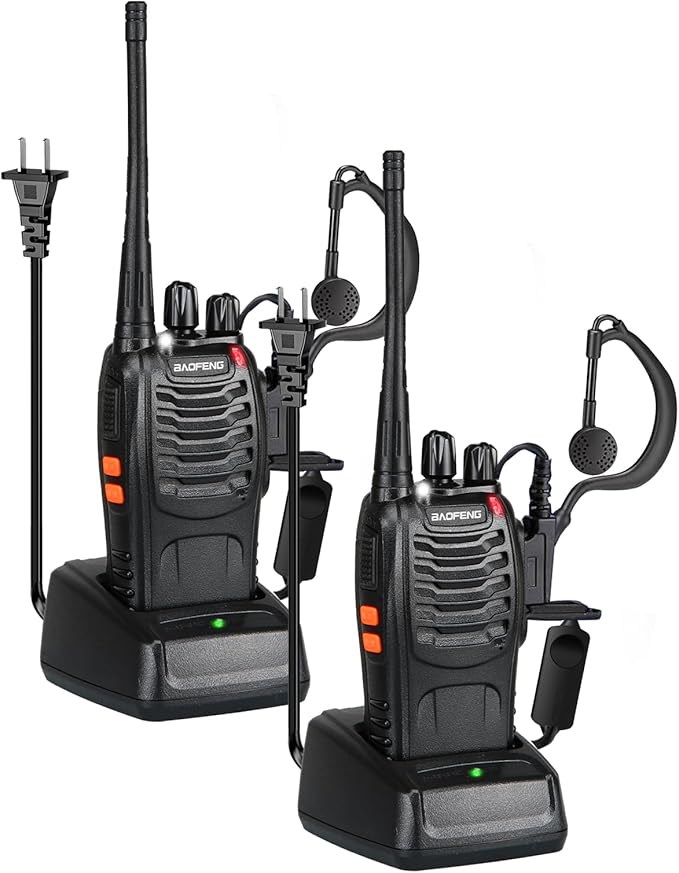 BAOFENG 888S walkie talkies for Adults walkie talkies for Adults 16 Channel Professional Radio Handheld （2PC） (Eggplant)
