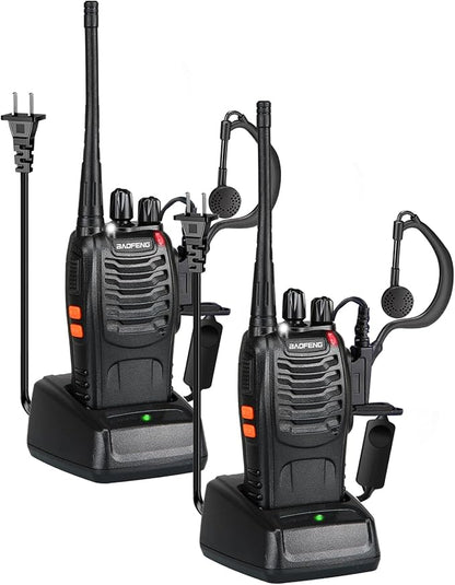 BAOFENG 888S walkie talkies for Adults walkie talkies for Adults 16 Channel Professional Radio Handheld （2PC） (Eggplant)