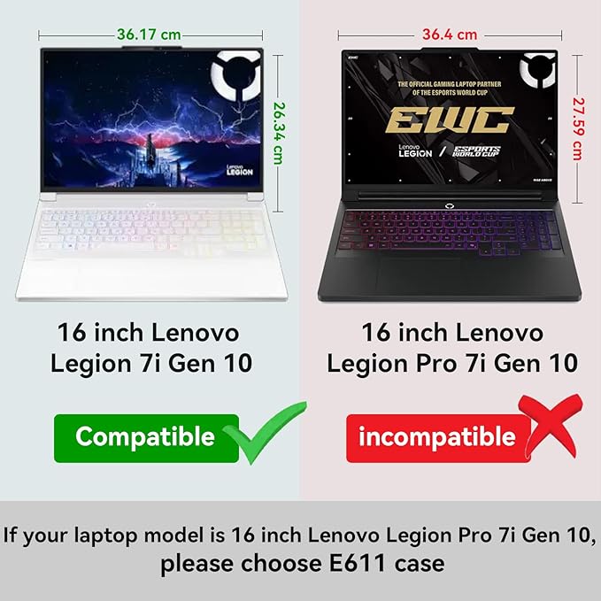 Smatree Laptop Sleeve for 16inch Lenovo Legion 7i Gen 10/9, for LegionPro 7i Gen 9(Not Fit LegionPro 7i Gen10), for Legion 5i/Pro 5i Gen 9, for Legion5 Pro/7 Gen 7,for ThinkPad P16v Gen 2 Laptop(E601)