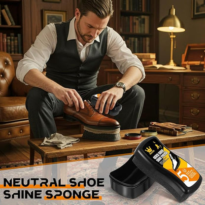 Loopeer 12 Pcs Shoe Shine Sponge Bulk, Instant Leather Shoes Shiner Care for Boots, Leather Accessories Quick Cleaning