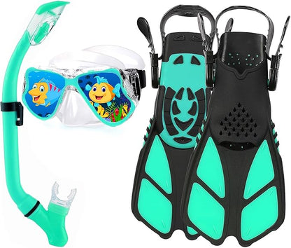 Snorkeling Gear for Adults with Fins Scuba Diving Gear Adult Professional Travel Snorkel Sets with Flippers,Anti-Fog Anti-Leak Diving Mask