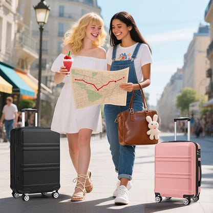 Kono 20'' Carry on Luggage with Spinner Wheel TSA Lock, Lightweight PC+ABS Hardside Luggage Small Carry on Suitcase Nude