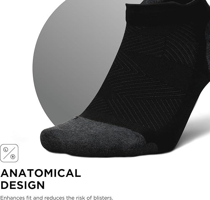 Feetures Elite Max Cushion No Show Tab Ankle Socks - Sport Sock with Targeted Compression