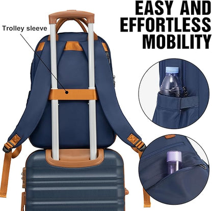 LONG VACATION Carry On Luggage Sets 3 Piece 20 Inch Suitcase Set, ABS+PC Hardshell Lightweight Travel Luggage with Spinner Wheels & YKK Zipper TSA Lock (20 INCH (BP/TB), NAVY)