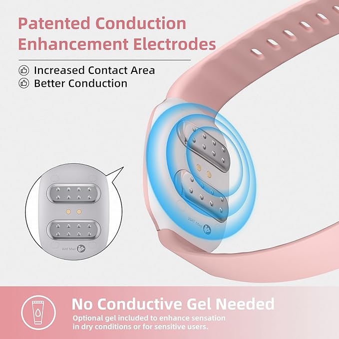 EmeTerm Fashion FDA-Cleared Relieve Nausea Electrode Stimulator Morning Sickness Motion Travel Sickness Vomit Relief Rechargeable No Gel Drug Free Wrist Bands Without Side Effects