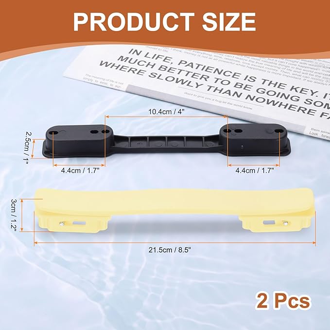 uxcell 2 Pcs Luggage Handle Replacement 8.5 Inch Suitcase Handle Carry Strap Plastic Pull Handle Grip Luggage Replacement Parts with Screws for Suitcase Box Luggage Case, Fruit Yellow