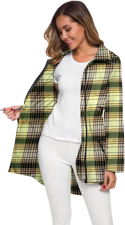 Avoogue Women's Long Raincoat with Hood Outdoor Lightweight Windbreaker Rain Jacket Waterproof