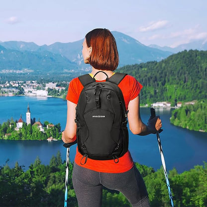 20L Lightweight Hiking Daypack, Small Hiking Travel Backpack for Women men (Black)