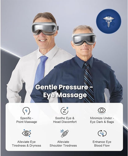 BOB AND BRAD Eye Massager with Heat and Cooling FSA Eligible, EyeOasis 3 Eye Mask for Migraine, Heated Face Massager for Dry Eye Strain Relief Improve Sleep, White Elephant Christmas Gifts for Men