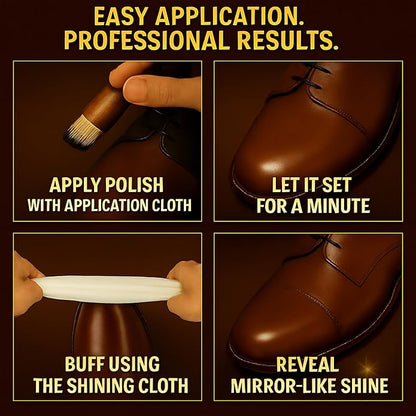 Eagle Shoe Cream Polish Kit – 3 Piece Boot & Shoe Polish with Shoe Cream, Shine Cloth & Applicator
