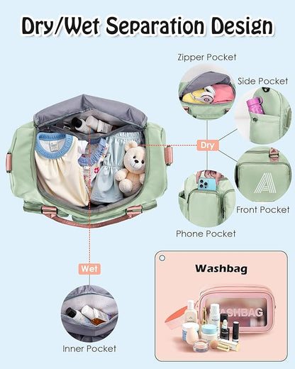 Duffle Bag, Initial Travel Duffel Gym Bag for Girls, Kids Sports Weekender Overnight Dance Bag with Shoes Compartment, Monogram Gifts for 8 9 10 11 12 13 14 15 16 17 18 Year Old Girls