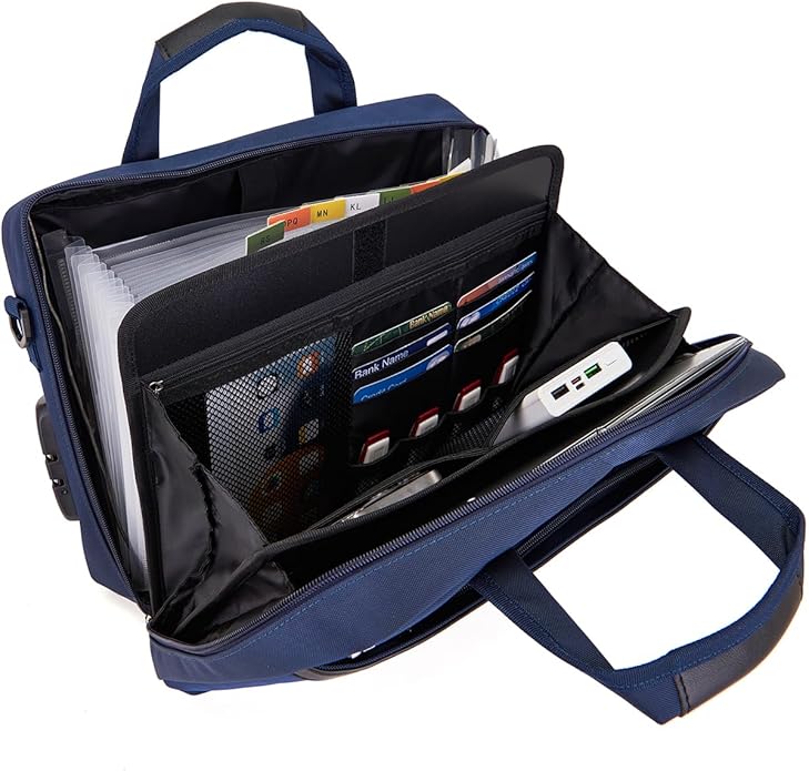 BARDOLPH Heavy Duty Accordian File Organizer with Handle