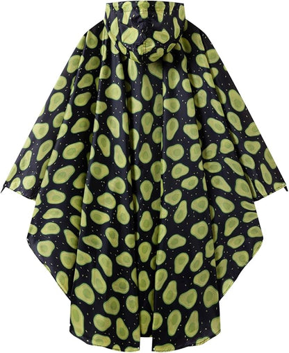 Hooded Rain Ponchos for Adult - Rain Coat and Rain Jacket with Waterproof Pocket and Zipper