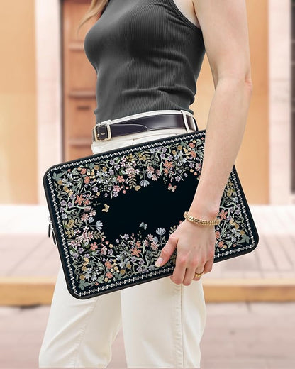 iCasso Laptop Sleeves 13 inch,Cute Laptop Carrying Case Black,13-13.6 inch Computer Sleeve Bag Compatible with MacBook Air Pro 13/14, HP Dell ASUS Lenovo Chromebook Notebook