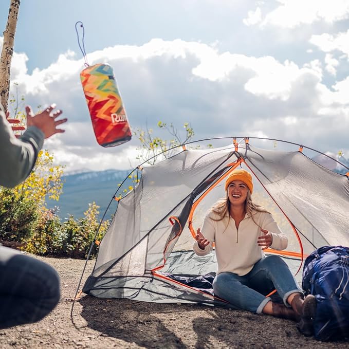 Rumpl Original Puffy Blanket - Warm, Water-Resistant Camping Blanket with 100% Recycled Synthetic Insulation, 52"x75", Original Puffy V1, Teton Fade