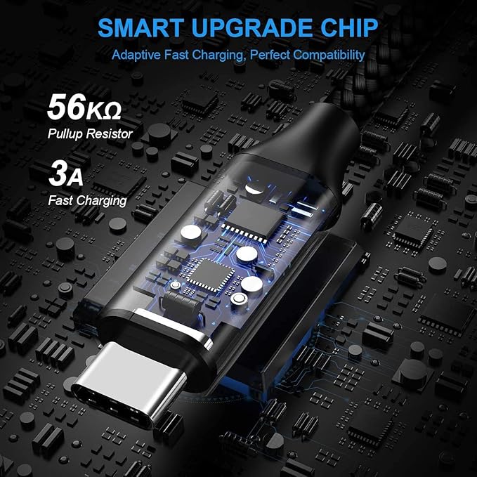 etguuds USB to USB C Cable 3ft, 2-Pack USB A to Type C Charger Cord Fast Charging for Samsung Galaxy A17 A16 A15 A26 A36 A56, S25 S24 S23 S22 S21 S20 S10 Note 20, for iPhone 17 16 15, Moto, Black