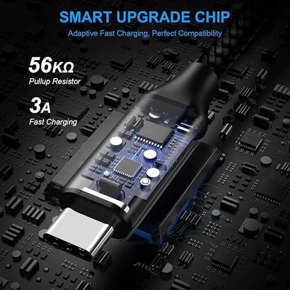 etguuds USB to USB C Cable 3ft, 2-Pack USB A to Type C Charger Cord Fast Charging for Samsung Galaxy A17 A16 A15 A26 A36 A56, S25 S24 S23 S22 S21 S20 S10 Note 20, for iPhone 17 16 15, Moto, Black