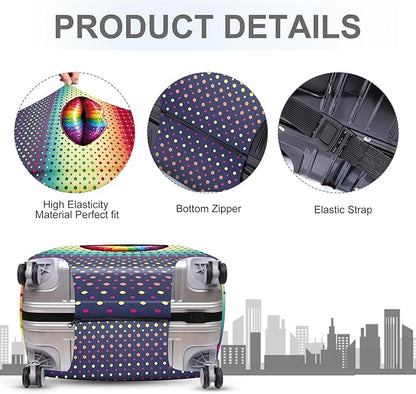 ANNA QUEEN Pop Art Rainbow Lips Luggage Cover, Colorful Suitcase Protector with Bold Lip Design, Stretchable, Washable Travel Cover for 20-22 Inch Luggage, Fun & Fashionable Style