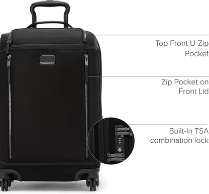TUMI - Voyageur Leger 4 Wheeled Luggage - Women's Lightweight and Spacious, Sleek Silhouette, Durable Premium Suitcase - 21.8" International Expandable Carry-On, Black with Gunmetal Hardware