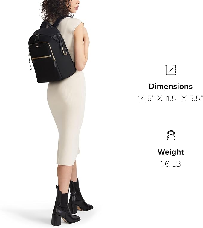 TUMI Women's Halsey Backpack, Black/Gold, One Size