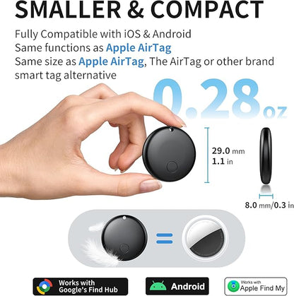 2025 Air Tracker Tags-4 Pack Item Locator for Android & iOS Bluetooth Tracker，Key Finders, Smart Tags Work with Apple Find My & Google's Find Hub for Luggage, Backpack, Suitcases,etc.