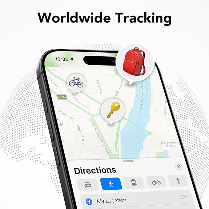Tracker Tags-4 Pack, Bluetooth Tracker Works with Apple Find My APP (iOS Only), Keys Finder and Item Locator for Luggage, Backpack, Suitcases, Replaceable Battery, IP67 Waterproof weTag pro