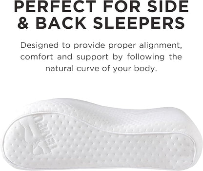 Tempur-Pedic TEMPUR-Ergo Neck Pillow, Medium Profile, White