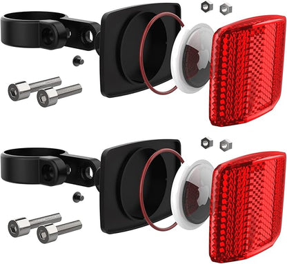 Airtag Bike Mount, Hidden Bike GPS Tracker Case for Apple Airtag, Airtag Bike Seatpost Reflector Mounts, Anti-Theft Airtag Holder for Bike, Electric Bicycle, Scooter (2 Pack)