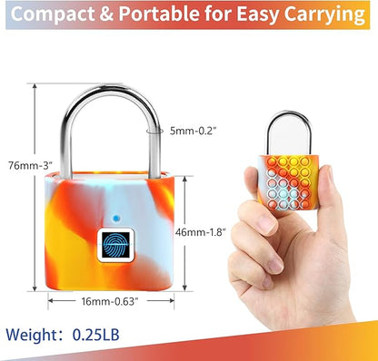 UMIKSMART Biometric Smart Lock, Keyless Fingerprint Padlock with USB Charging, Smart Lock Gift for Students, Gym Lockers, School Lockers, Luggage, Storage Boxes, Fences, Backpacks, Cabinets