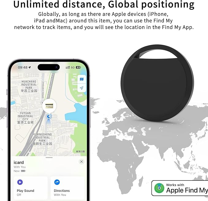 Air Tracker Tags 4 Pack Smart Tag Bluetooth Trackers Work with Apple Find My (iOS Only), Lightweight Tag Prevent Loss of Luggage Wallets Keys Bags,Replaceable Battery,IP67 Waterproof