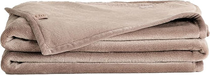 UnHide Lil Marsh Traveler - Travel Blanket - Faux Fur Blanket - Durable, Lightweight, Extra Soft Blanket - Mocha Shar Pei (50” x 60”)