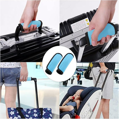 Luggage Handle Wraps, Soft Travel Bag Handle Cover, Padded Handle Grip, Suitcase Tags Identifiers for Travel Accessories, Blue, 2pcs
