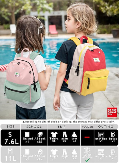 Preschool Toddler Backpack For Boys Girls, School Mini & Travel, Small Kids Child Backpacks, Kindergarten Elementary bag, 11.6" H