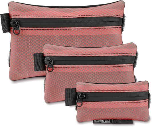 TACTICAL GEEK Storage A5 EDC Storage Pouch Set, Molle EDC Gadget Pouch, Multi-Functional Utility Small Tool Pocket for Daily Carry (Red)