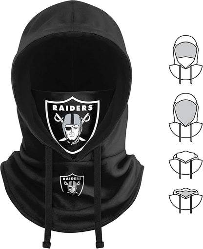NFL Team Logo Team Color Drawstring Winter Cap Hooded Gaiter Balaclava Face Cover