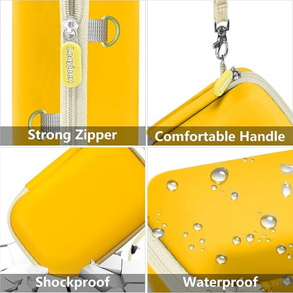 Leayjeen Underwater Camera Case Compatible with YISENCE/QUNVAL/Yifecial/YEEIN 11FT Waterproof Camera,Selfie Underwater Camera for Snorkeling Compact Floatable-Yellow（Case Only）