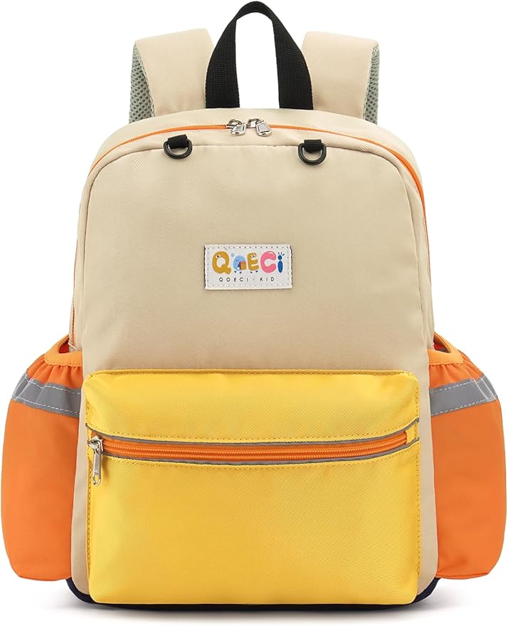 Kids Backpack for Boys Girls, Toddler Backpack for Preschool Kindergarten, 15inch Elementary School Bookbag with Reflective for Ages 6-8, Yellow