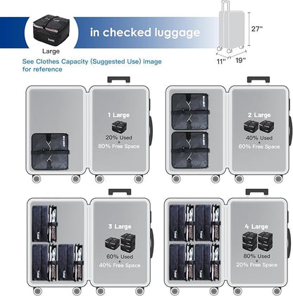 Grand Fusion Stow-N-Go Travel Luggage Organizer – Portable Hanging Travel Shelves, Carry-On Closet Organizer, Hanging Packing Cubes, Collapsible Carry-On Organizer for Cruises & Hotels. Black - L