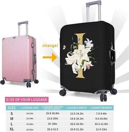 Decorative I Suitcase Protectors Elastic Washable Luggage Covers With Concealed Zippers For 18-32 Inch Luggage (Size M: Fits 22-24 Inch)