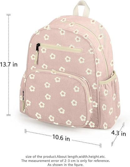 Corduroy Toddler Backpack for Girls 2-5, Preschool Kindergarten Backpack - Cute Kids Backpacks for Girls 13.7" H Fit Folder