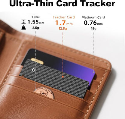 [Apple MFi Certified] 4 Pack Wallet Tracker Card with Apple Find My (iOS Only) Rechargeable Air Tracker Tags Bluetooth Wallet Finder IP68 Waterproof GPS Tracker Item Finder for Keys, Bags, Passport