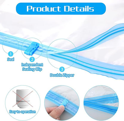 3PCS Travel Compression Bags,19.7x13.4In Roll-Up Space Saver Bags for Travel for Clothes-Reusable Space Saver Bag Vacuum Storage Bag for Luggage,Backpack,Suitcase