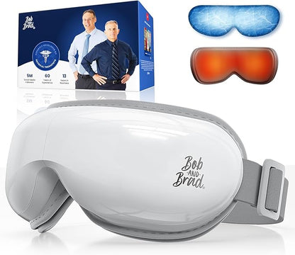 BOB AND BRAD Eye Massager with Heat and Cooling FSA Eligible, EyeOasis 3 Eye Mask for Migraine, Heated Face Massager for Dry Eye Strain Relief Improve Sleep, White Elephant Christmas Gifts for Women