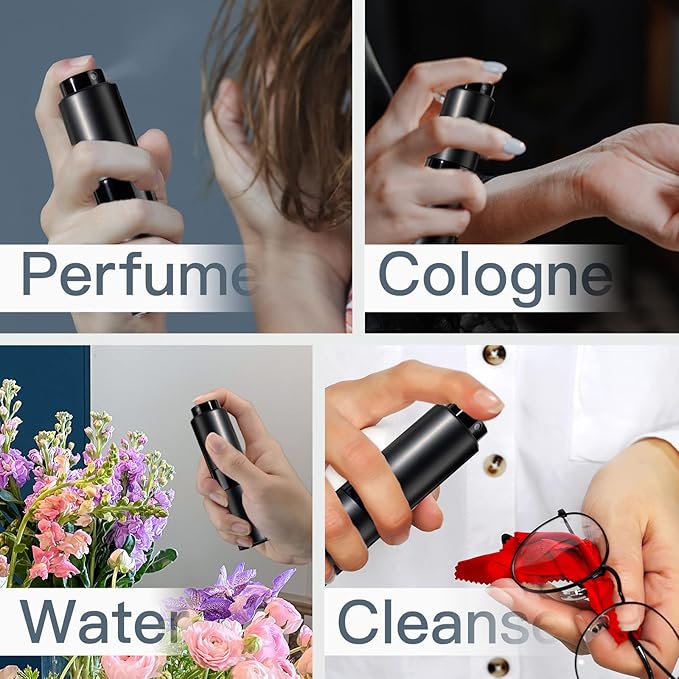 Perfume Travel Refillable Atomizer Bottle: Cologne Spray Mini for Refill - Empty Fragrance Sprayer for Men - Large Size 20ML Black