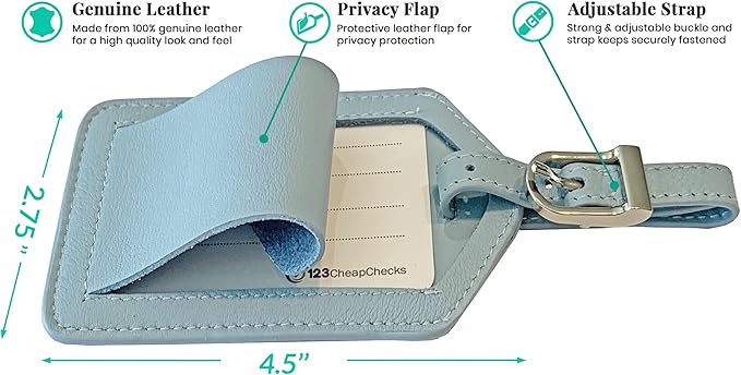 Personalized Monogrammed Leather Luggage Tags - 3 Pack