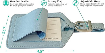 Personalized Monogrammed Leather Luggage Tags - 3 Pack