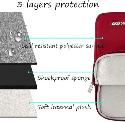 MOSISO Laptop Case 15 inch, 15 inch Laptop Sleeve Compatible with MacBook Air 15 M4 A3241 M3 A3114 M2 A2941 2025 2024 2023,Dell XPS 15,Polyester Vertical Computer Sleeve Bag with Pocket, Red